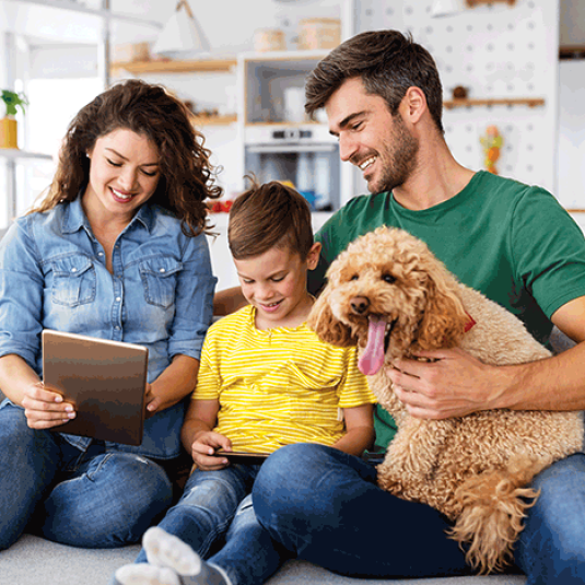homepage family on the couch